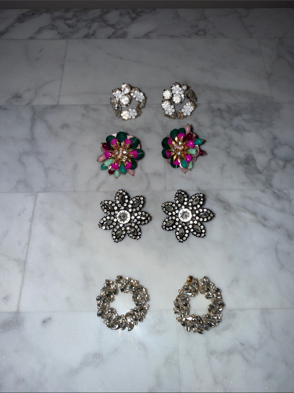 Lot of J Crew Statement Stud Earrings